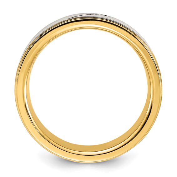 Chisel Titanium Polished Yellow IP-plated with CZ Brushed Center 8.00mm Band