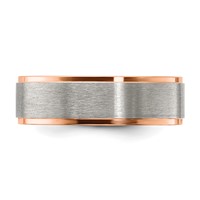 Chisel Titanium Brushed and Polished Rose IP-plated 7mm Band view 4