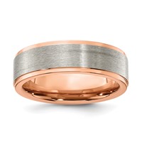 Chisel Titanium Brushed and Polished Rose IP-plated 7mm Band view 1