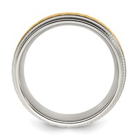 Chisel Titanium Polished Band with Yellow IP-plated Center 8.00mm view 3