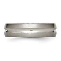 Chisel Titanium Brushed and Polished 6mm Grooved Band view 3