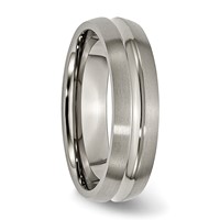 Chisel Titanium Brushed and Polished 6mm Grooved Band view 4