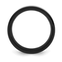 Chisel Titanium Polished Black IP-plated Multi-color Opal Inlay 8mm Band view 2