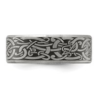 Chisel Titanium Brushed Laser Design 8mm Band view 3