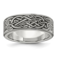 Chisel Titanium Brushed Laser Design 8mm Band view 1