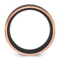 Chisel Titanium Band with Brushed Center Black and Rose IP-plated 8mm view 2