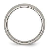 Chisel Titanium Brushed and Polished 8mm Grooved Band view 2