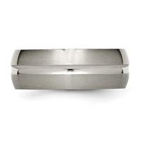Chisel Titanium Brushed and Polished 8mm Grooved Band view 3