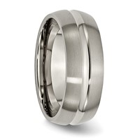 Chisel Titanium Brushed and Polished 8mm Grooved Band view 4