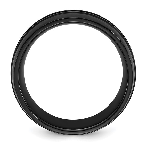 Chisel Titanium Brushed Black IP-plated with Black CZ 8mm Band