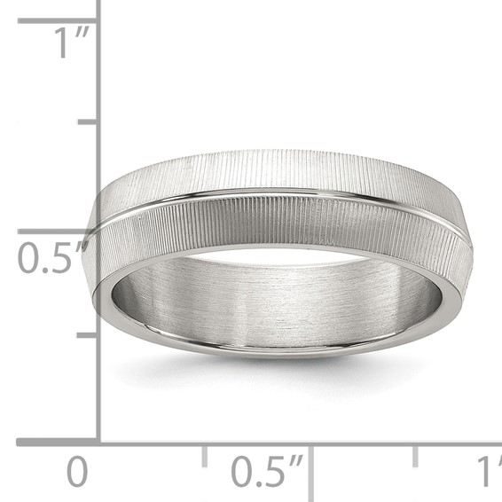 Chisel Titanium Polished and Textured 6mm Band