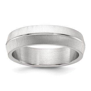Chisel Titanium Polished and Textured 6mm Band