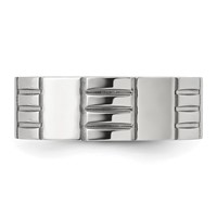 Chisel Titanium Brushed and Polished Grooved 8mm Band view 3