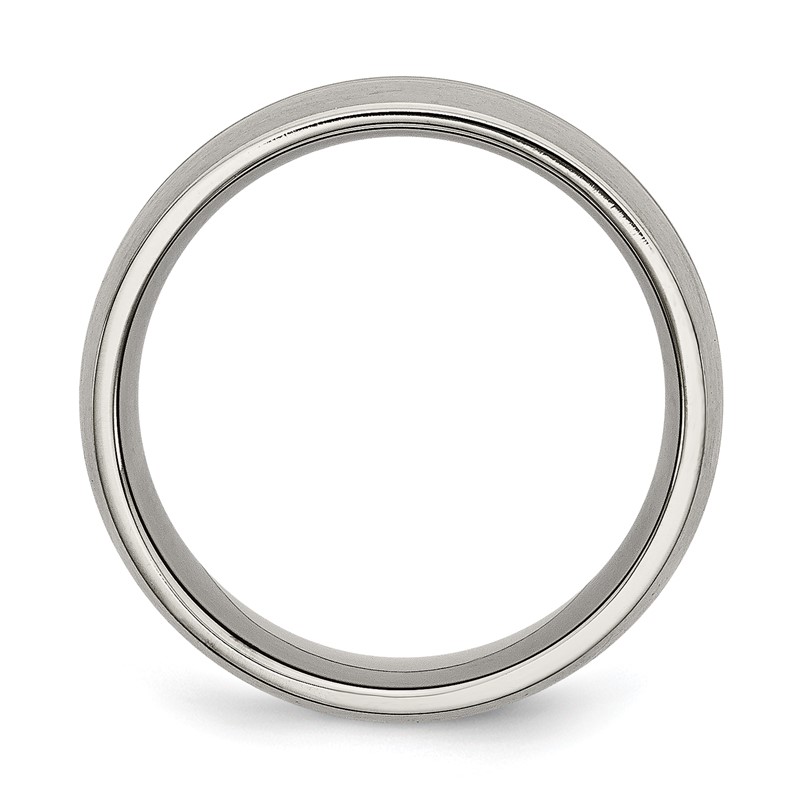 Chisel Titanium Brushed and Polished 10mm Grooved Band