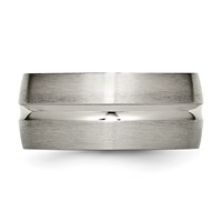 Chisel Titanium Brushed and Polished 10mm Grooved Band view 3