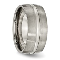Chisel Titanium Brushed and Polished 10mm Grooved Band view 4