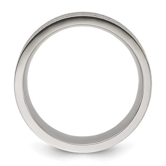 Chisel Titanium Polished Laser-cut Grooved 8mm Band