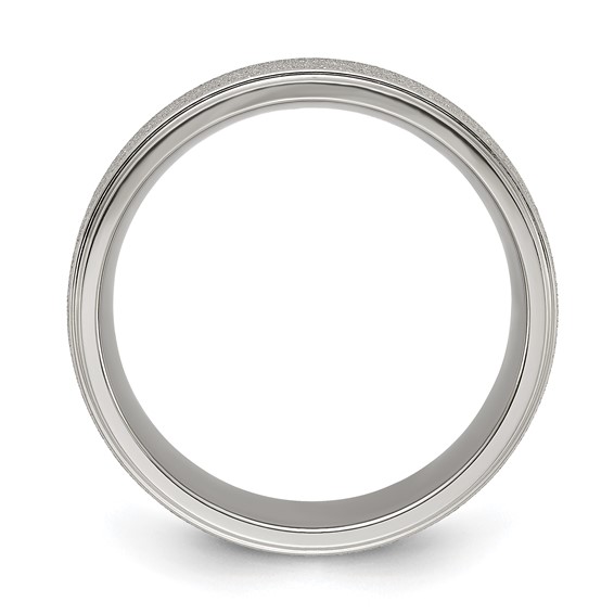 Chisel Titanium Polished Laser-cut Center 8mm Band