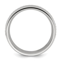 Chisel Titanium Polished Band with Curb Chain Inlay 7mm view 2