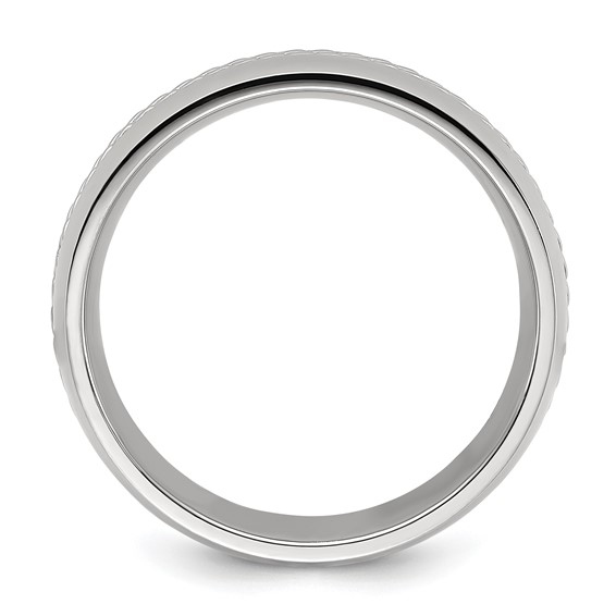 Chisel Titanium Polished with Curb Chain Inlay 7mm Band