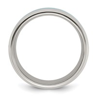Chisel Titanium Polished Band with Turquoise Inlay 8mm view 2