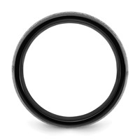 Chisel Titanium Polished Black IP-plated Band with Imitation Meteorite Inlay 8mm view 2