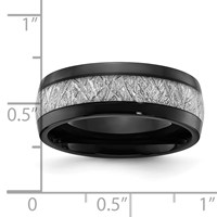 Chisel Titanium Polished Black IP-plated Band with Imitation Meteorite Inlay 8mm view 4