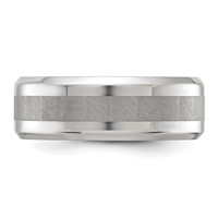 Chisel Titanium Polished Band with Brushed Center 8mm view 3