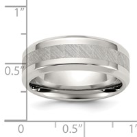 Chisel Titanium Polished Band with Brushed Center 8mm view 4