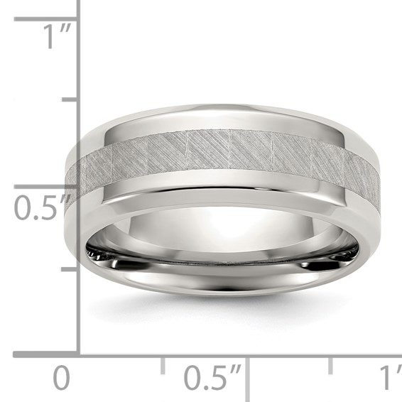 Chisel Titanium Polished with Brushed Center 8mm Band