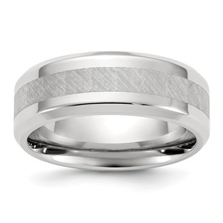 Chisel Titanium Polished with Brushed Center 8mm Band