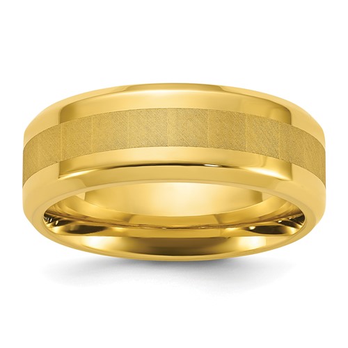 Chisel Titanium Polished Yellow IP-plated Brushed Center 8mm Band