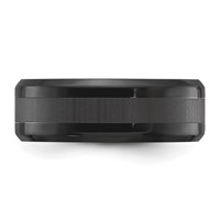Chisel Titanium Polished Black IP-plated Brushed Center 8mm Band view 3