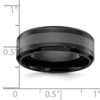 Chisel Titanium Polished Black IP-plated Brushed Center 8mm Band view 4