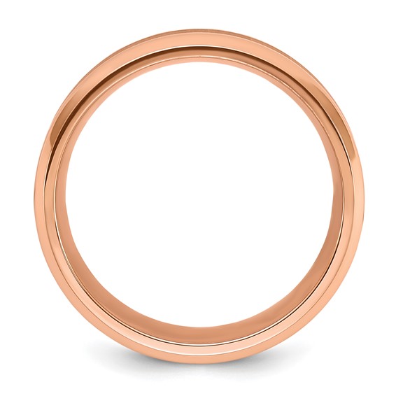 Chisel Titanium Polished Rose IP-plated Brushed Center 8mm Band