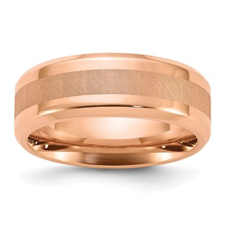 Chisel Titanium Polished Rose IP-plated Brushed Center 8mm Band