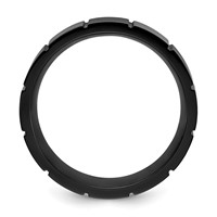 Chisel Titanium Polished Black IP-plated Grooved 8mm Band view 2