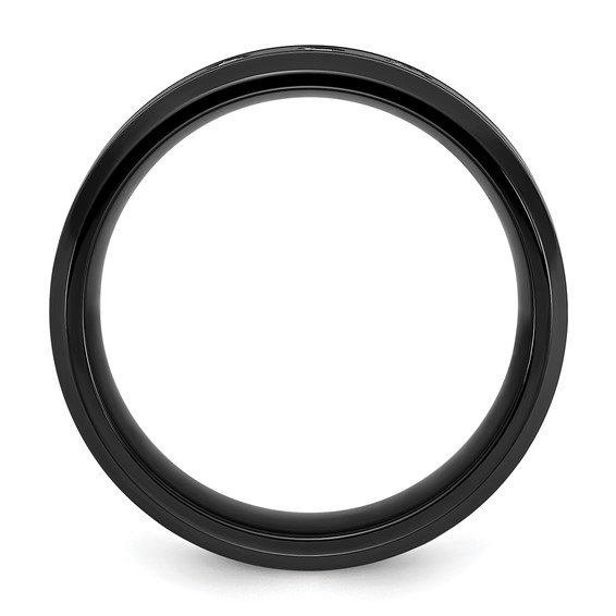 Chisel Titanium Polished Black IP-plated CZ 8mm Band