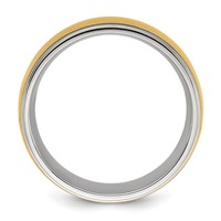 Chisel Titanium Polished Band with Brushed Yellow IP-plated Center 8mm view 2