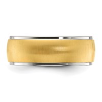 Chisel Titanium Polished Band with Brushed Yellow IP-plated Center 8mm view 3
