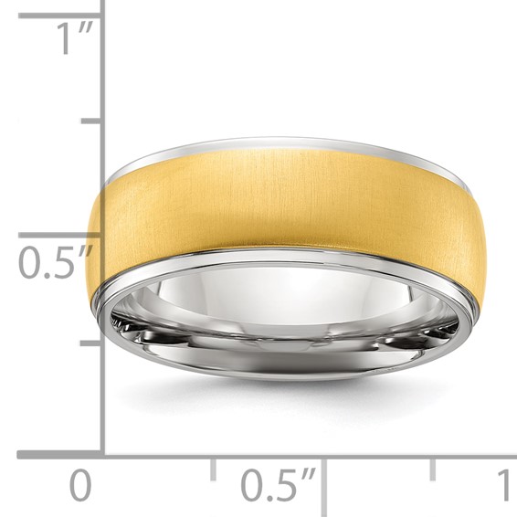 Chisel Titanium Polished with Brushed Yellow IP-plated Center 8mm Band