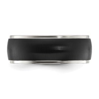 Chisel Titanium Polished Band with Brushed Black IP-plated Center 8mm view 3