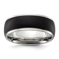 Chisel Titanium Polished Band with Brushed Black IP-plated Center 8mm view 1