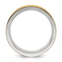 Chisel Titanium Brushed and Polished Yellow IP-plated 8mm Band view 2