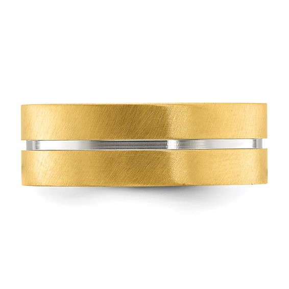 Chisel Titanium Brushed and Polished Yellow IP-plated 8mm Band