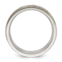 Chisel Titanium Brushed Polished and Hammered Yellow IP-plated 7mm Band view 2