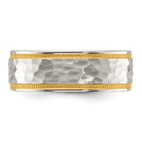 Chisel Titanium Brushed Polished and Hammered Yellow IP-plated 7mm Band view 3
