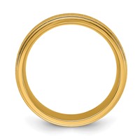 Chisel Titanium Polished Laser-cut Center Yellow IP-plated 8mm Band view 2