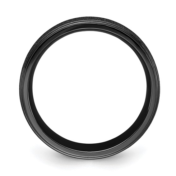 Chisel Titanium Polished Laser-cut Center Black IP-plated 8mm Band