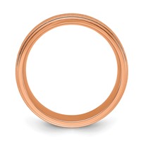 Chisel Titanium Polished Laser-cut Center Rose IP-plated 8mm Band view 2